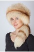 Platinum gold fox fur hat with tail